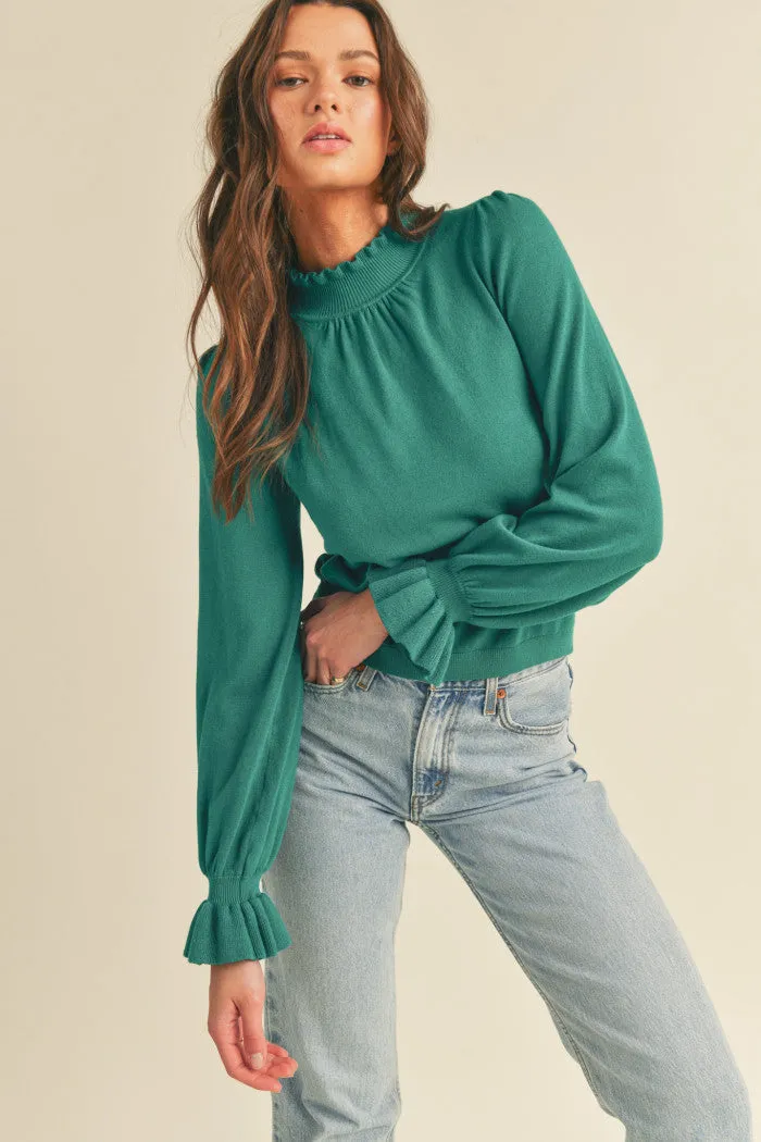 Sweater with frill detail on cuff