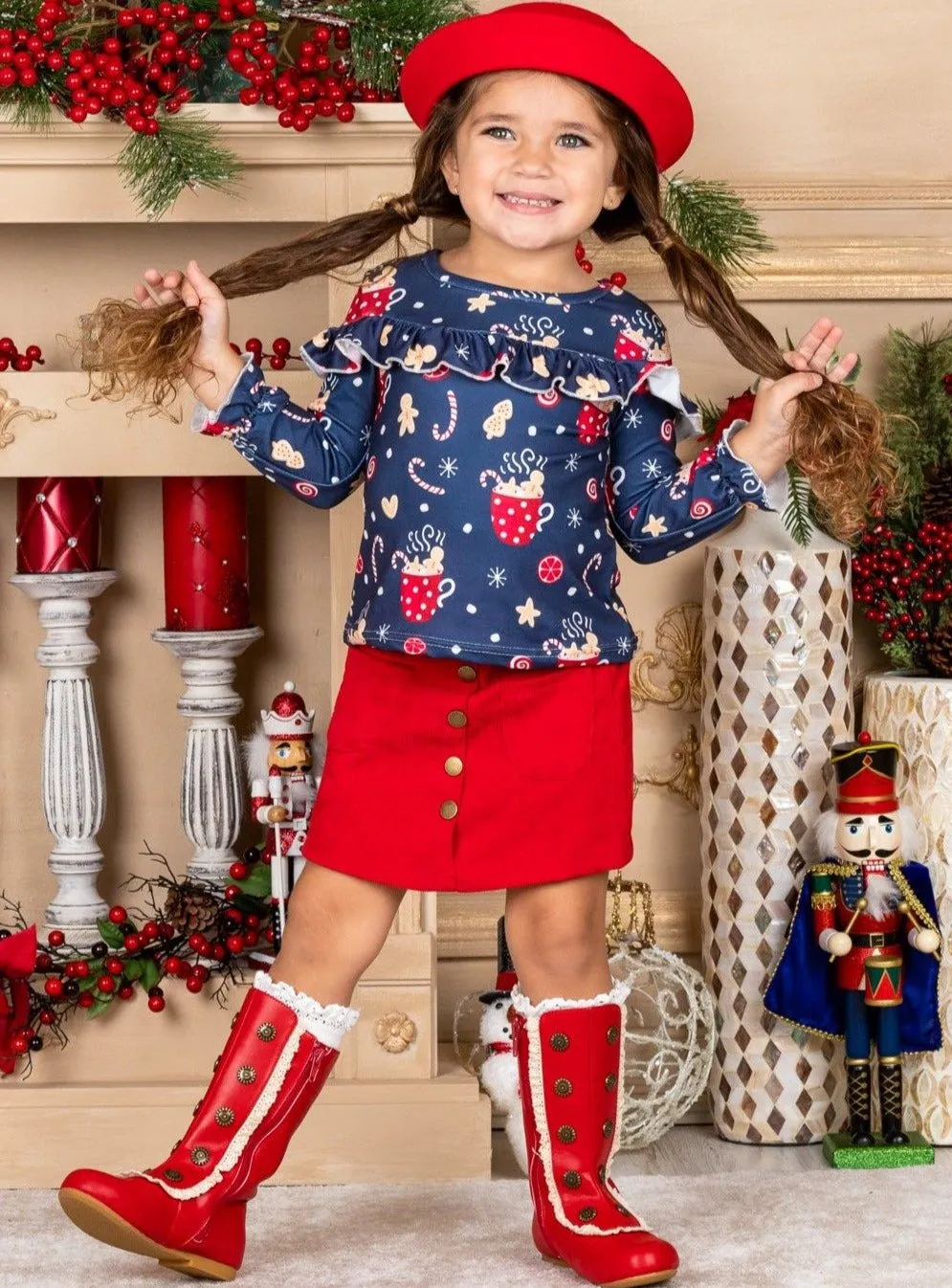 Sweet Winter Treats Pocket Skirt Set