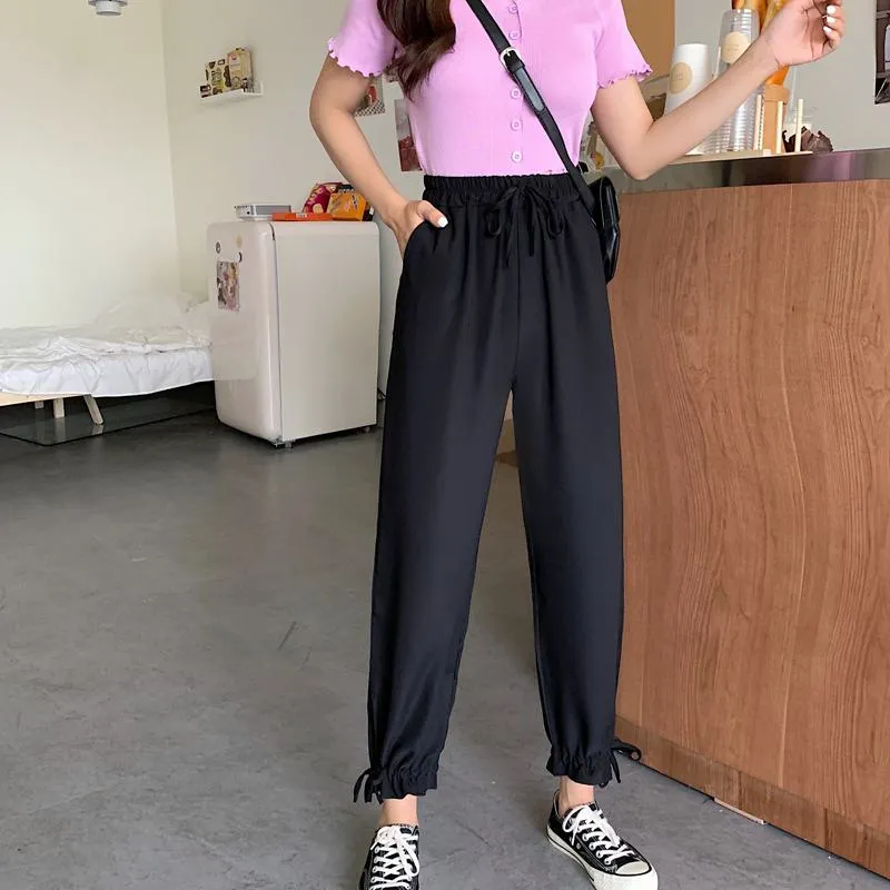 Tapered High-Waisted Cropped Slimming Thin Pants