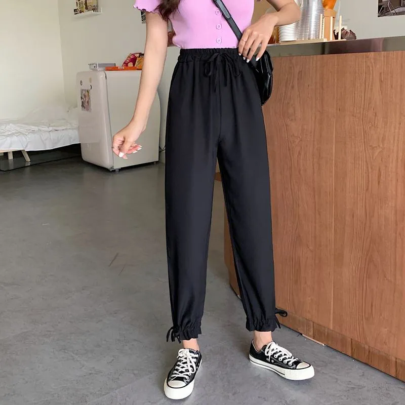 Tapered High-Waisted Cropped Slimming Thin Pants