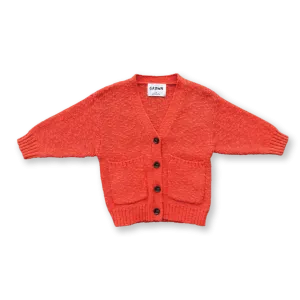 Textured Cardigan - Port Red