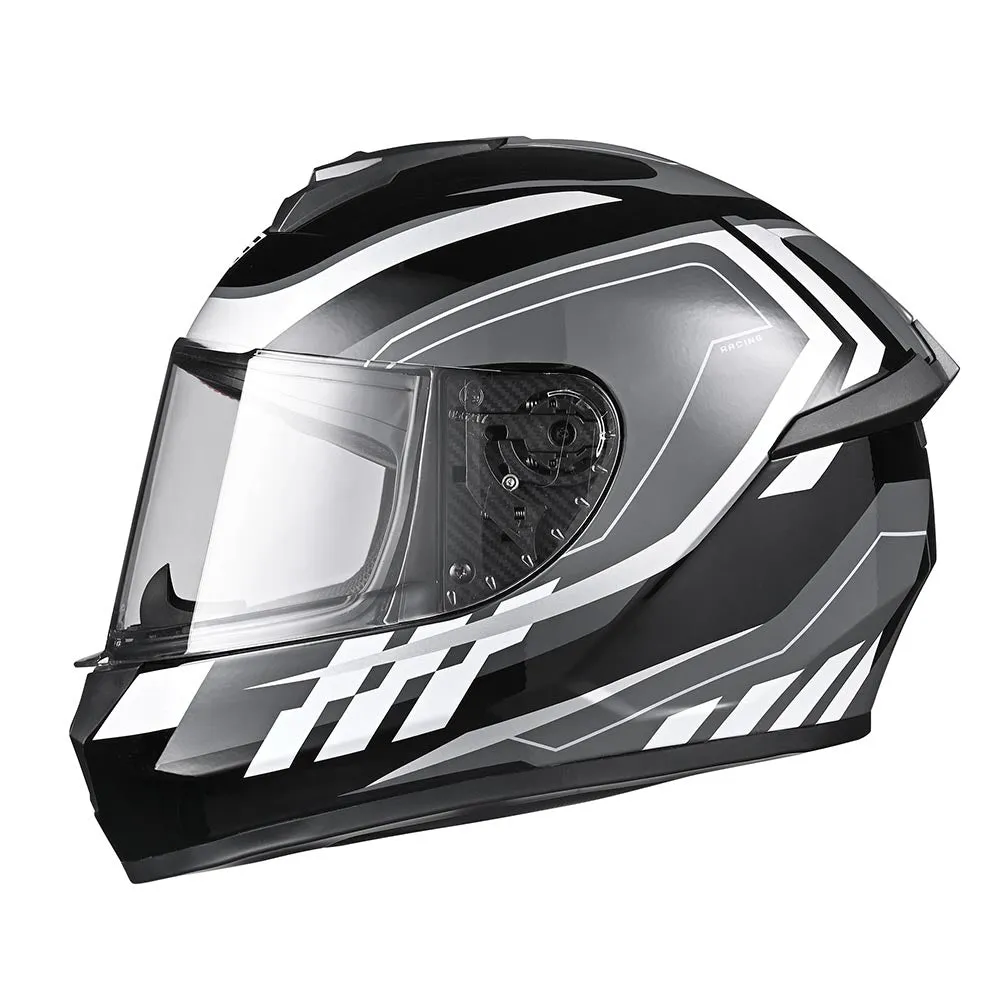 TheLAShop Motorcycle Helmet RUN-F3 Full Face Helmet DOT Black Gray