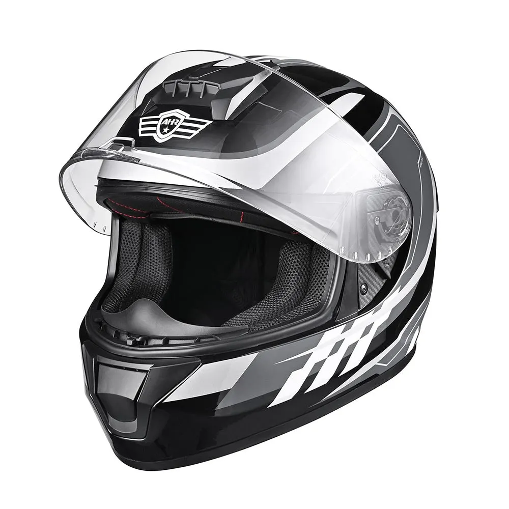 TheLAShop Motorcycle Helmet RUN-F3 Full Face Helmet DOT Black Gray