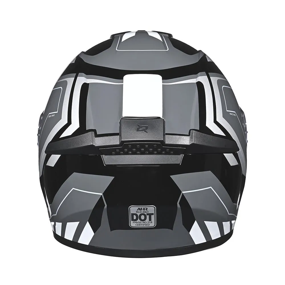 TheLAShop Motorcycle Helmet RUN-F3 Full Face Helmet DOT Black Gray