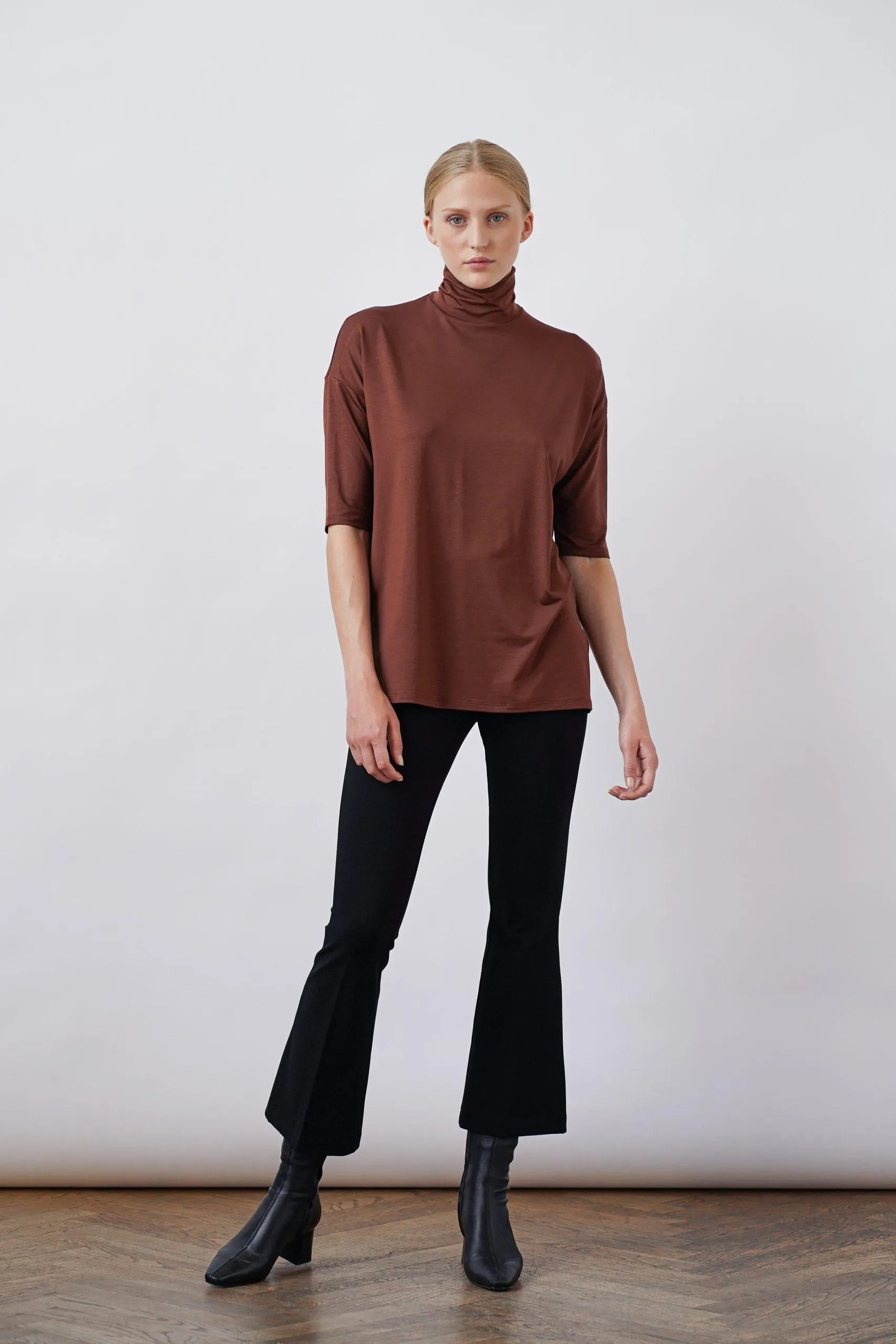 Tomasine Turtleneck Top Chocolate