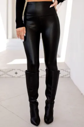 Unbothered Black Vegan Leather Leggings