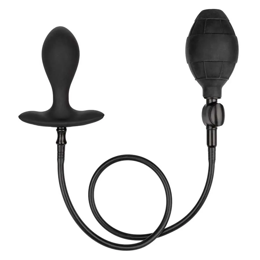 Weighted Black Silicone Inflatable Anal Plug by Cal Exotics