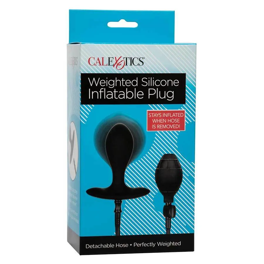 Weighted Black Silicone Inflatable Anal Plug by Cal Exotics