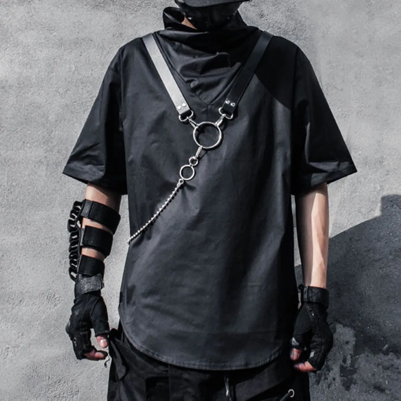 WLS Dark Functional Chain Turtleneck Tee