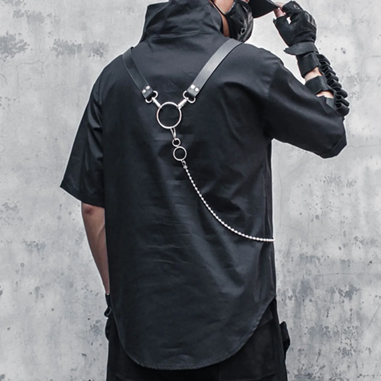 WLS Dark Functional Chain Turtleneck Tee