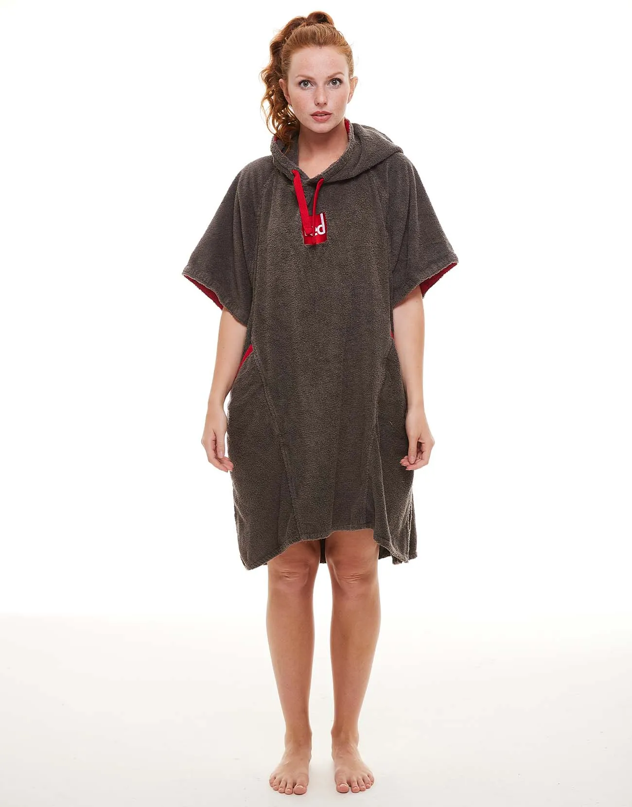 Women's Towelling Change Robe - Grey