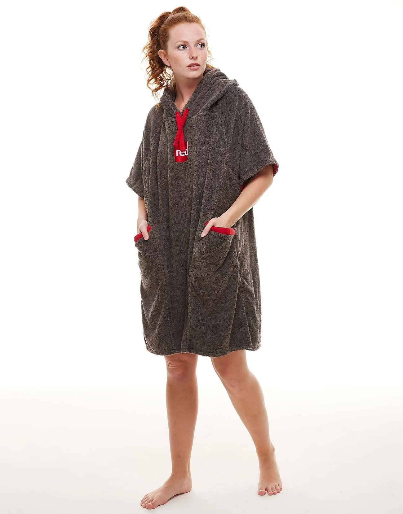 Women's Towelling Change Robe - Grey