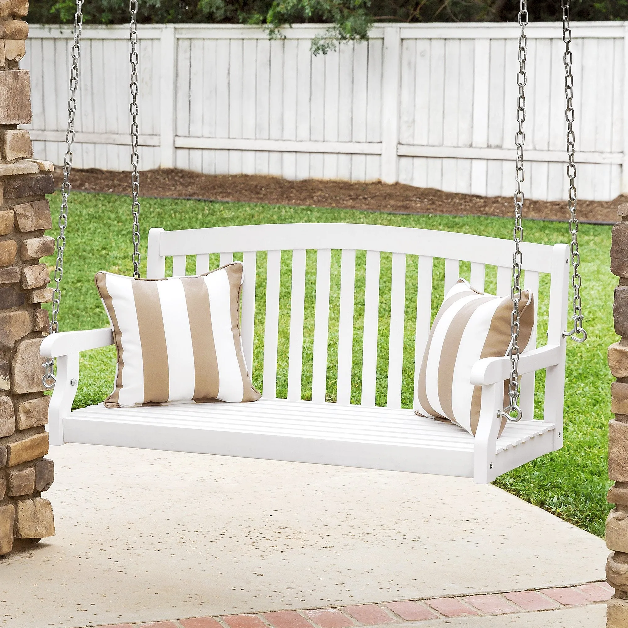 Wooden Porch Swing w/ Hanging Chains