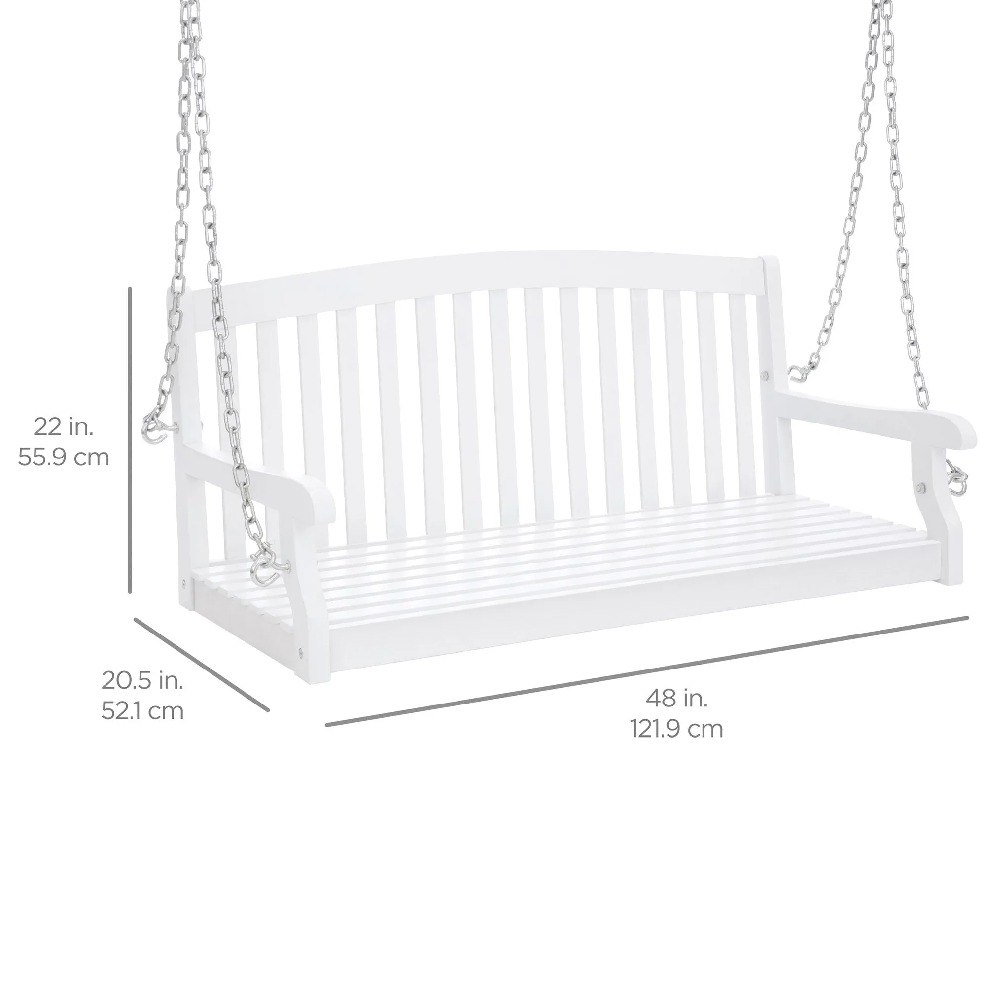 Wooden Porch Swing w/ Hanging Chains