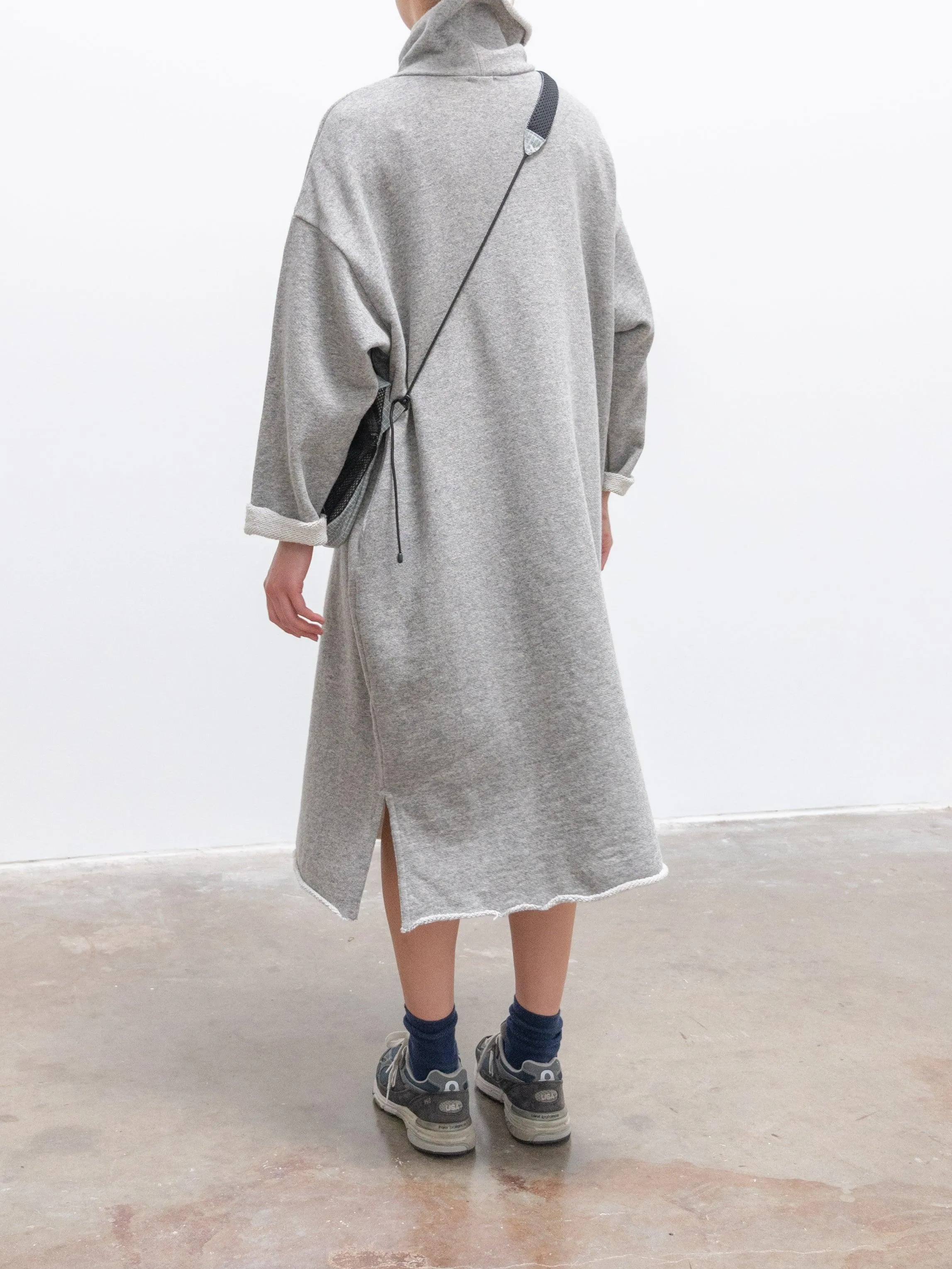 Wool Sweat Turtleneck Dress - Gray